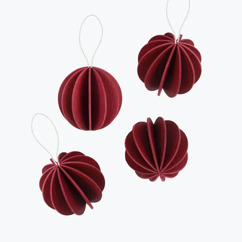 Lovi - Ornament - Baubles - 6Cm - Dark Red (Pack Of 4) 1