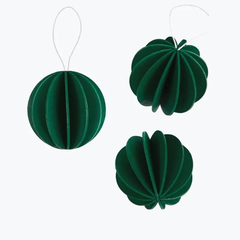 Lovi - Ornament - Baubles - 8Cm - Dark Green (Pack Of 3) 1