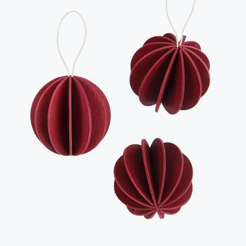Lovi - Ornament - Baubles - 8Cm - Dark Red (Pack Of 3) 1