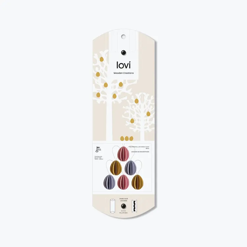 Lovi - Ornament - Eggs (Pillow Box) - 4.5Cm - Colour Mix (Pack Of 6) 1