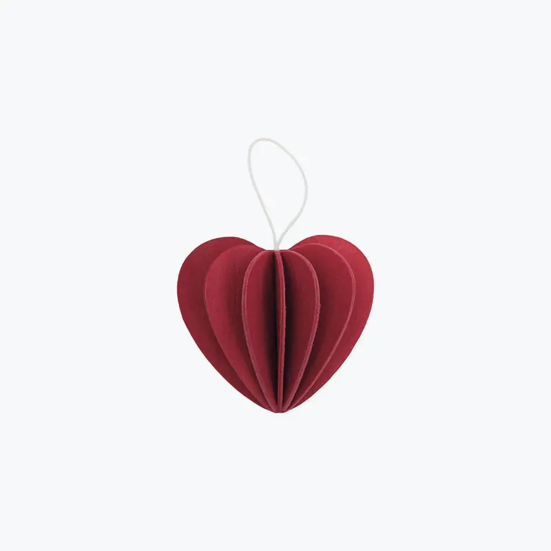 Lovi - Ornament - Heart - 4.5Cm - Dark Red 1