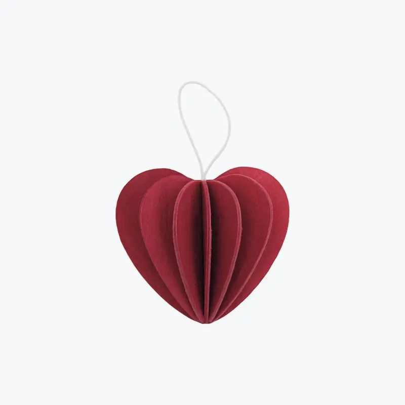 Lovi - Ornament - Heart - 6.8Cm - Dark Red 1