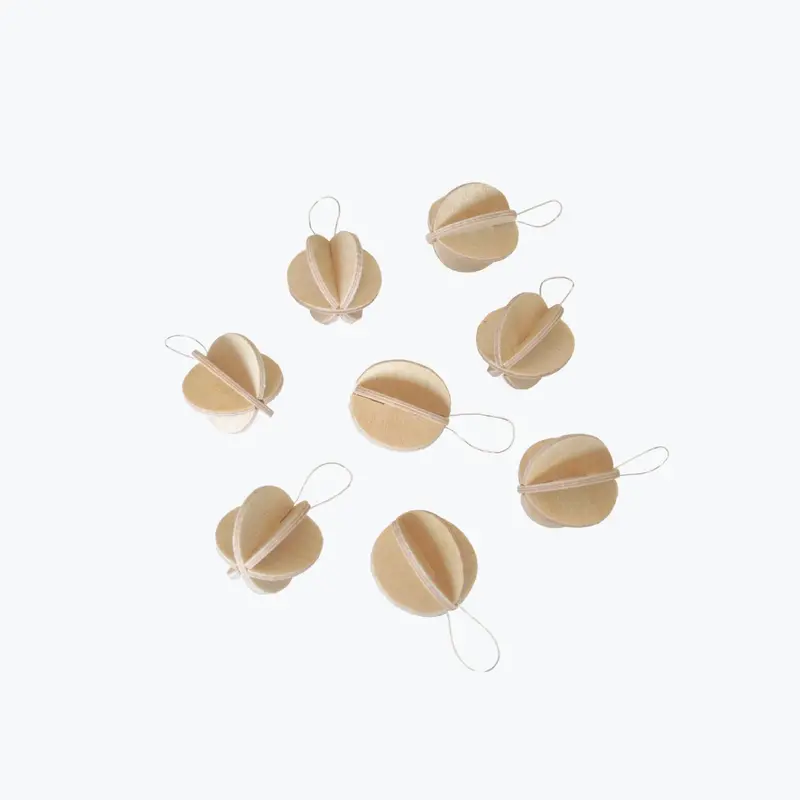 Lovi - Ornament - Minibaubles - 1.7Cm - Natural (Pack Of 8) 1