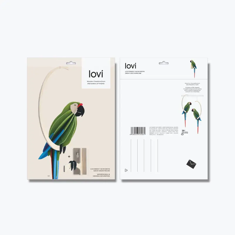 Lovi - Ornament - Parrot - 34Cm - Great Green Macaw 1