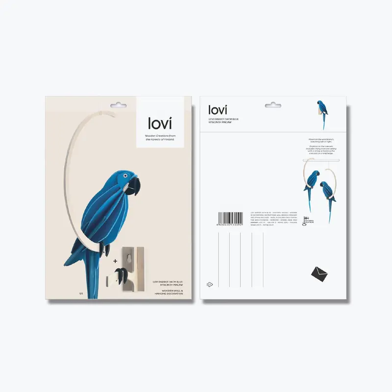 Lovi - Ornament - Parrot - 34Cm - Hyacinth Macaw 1