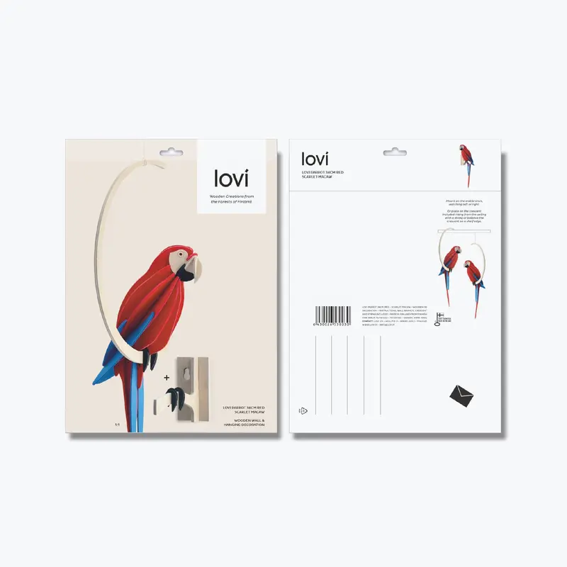 Lovi - Ornament - Parrot - 34Cm - Scarlet Macaw 1