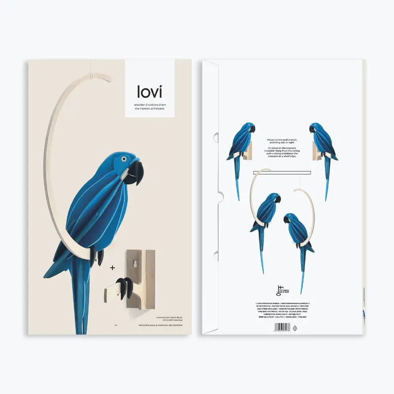 Lovi - Ornament - Parrot - 50Cm - Hyacinth Macaw 1