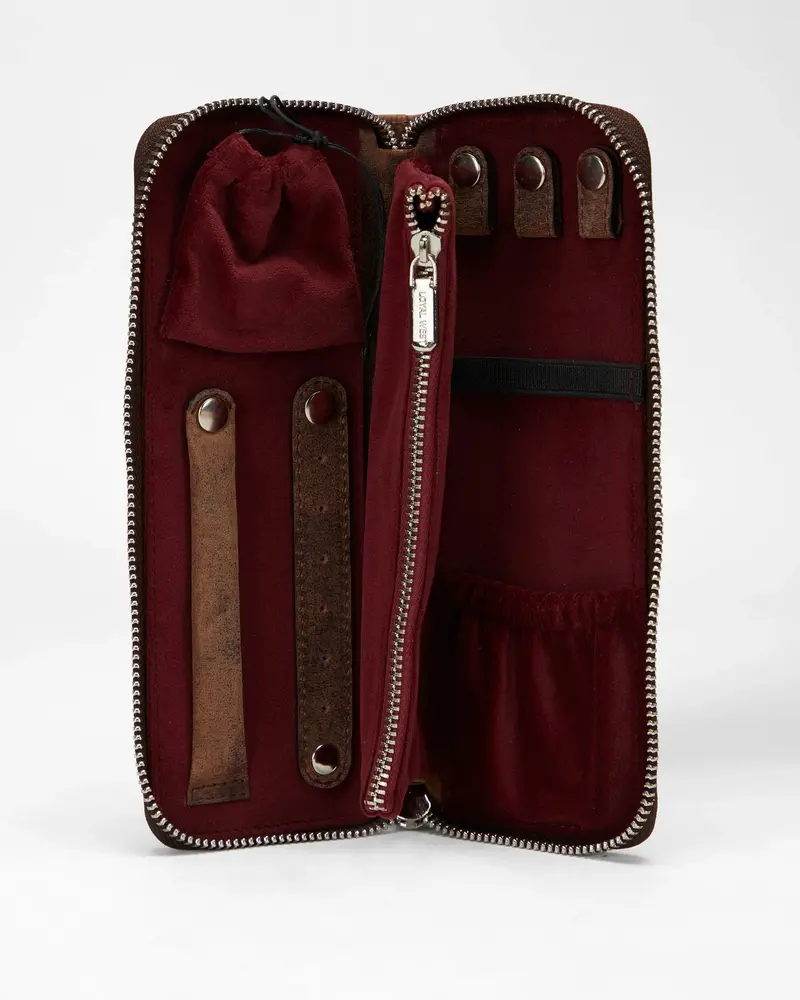 Loyal West Ranch Road Jewelry Case In Brown & White Cowhide - Lw-S25-230 1