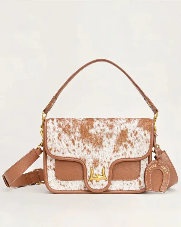 Loyal West Shell Medium Purse Brown And White Cowhide - Lw-Ss25-114-Cb 1