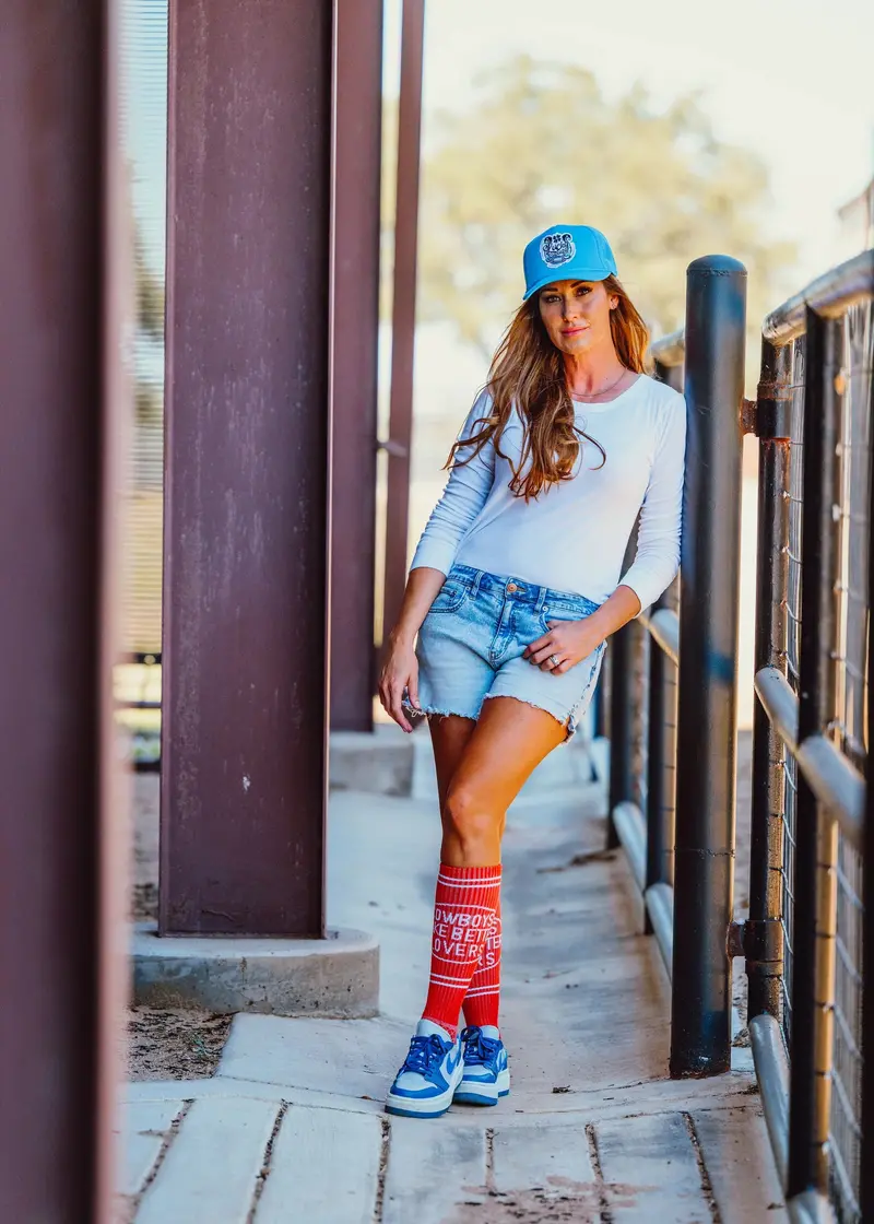 Lucky Chuck Cactus Alley-Cowboys Lover Red Performance Socks - 12168 1