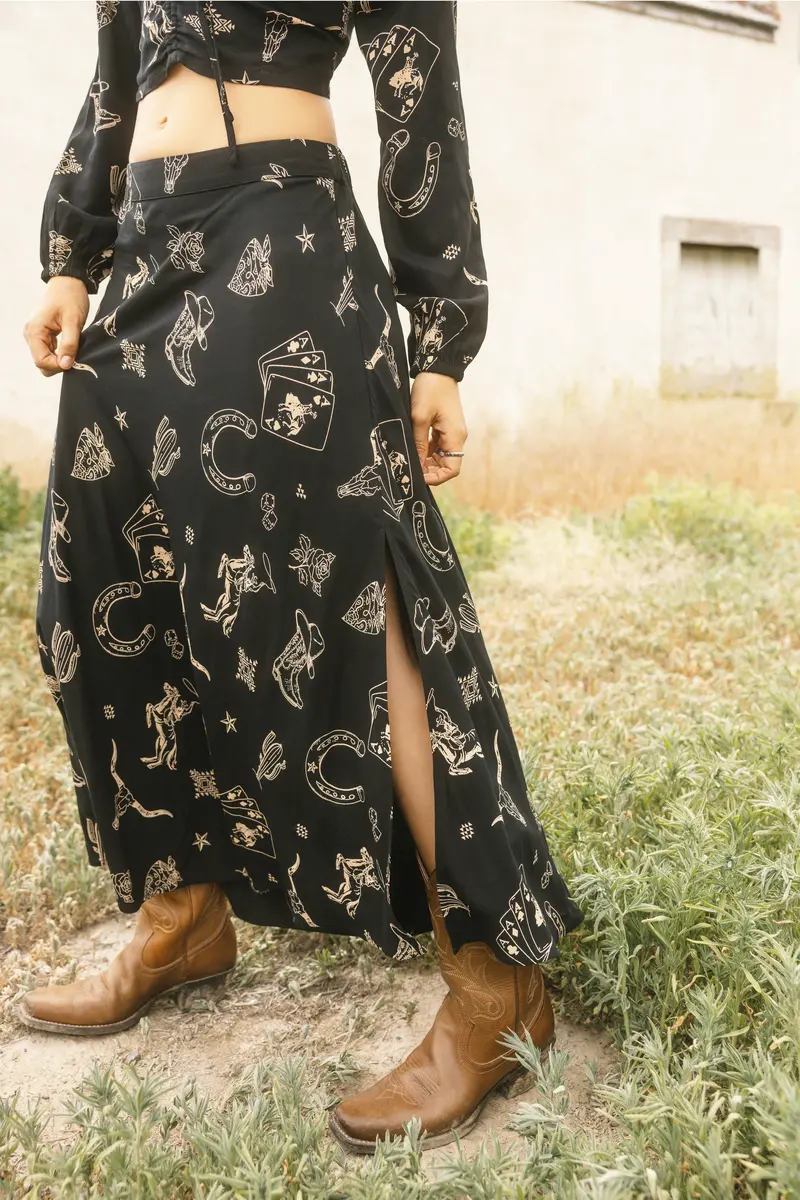 Lutie Conversational Print Midi Skirt 1
