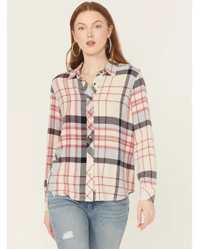 Lyle Plaid Print Long Sleeve Snap Western Shirt 2