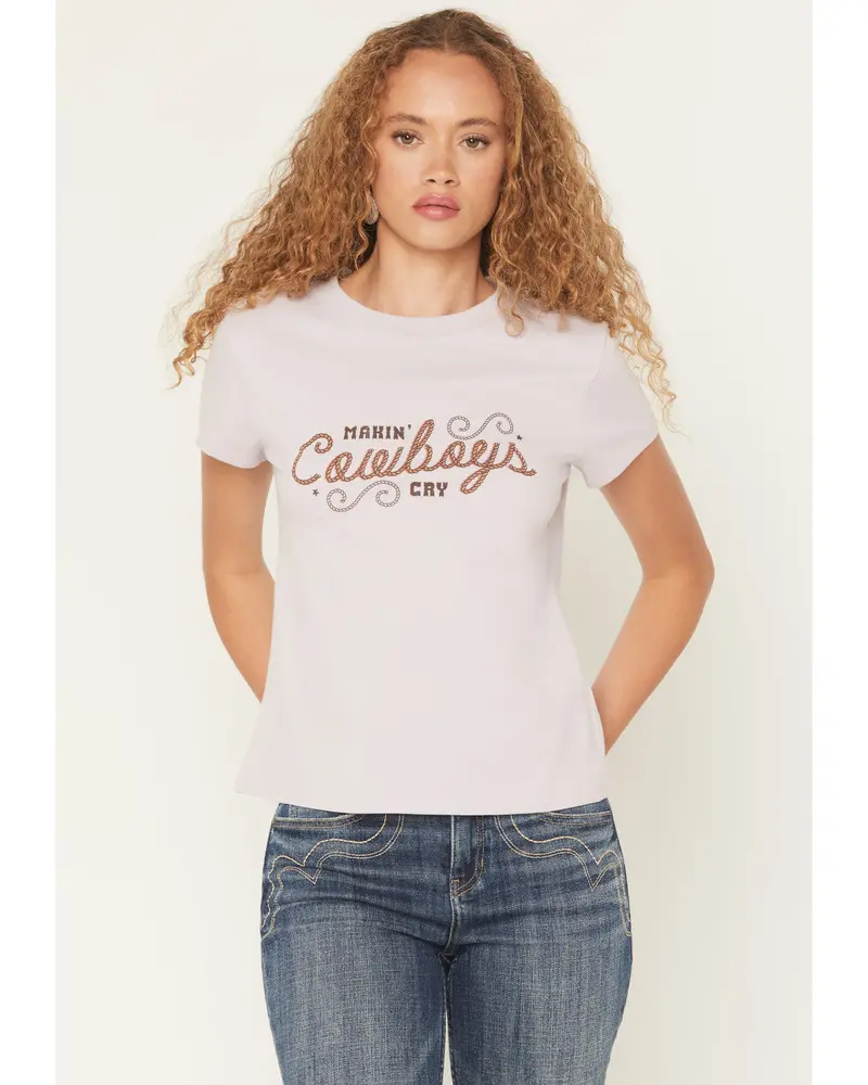 Makin' Cowboys Cry Short Sleeve Graphic Baby Tee 1
