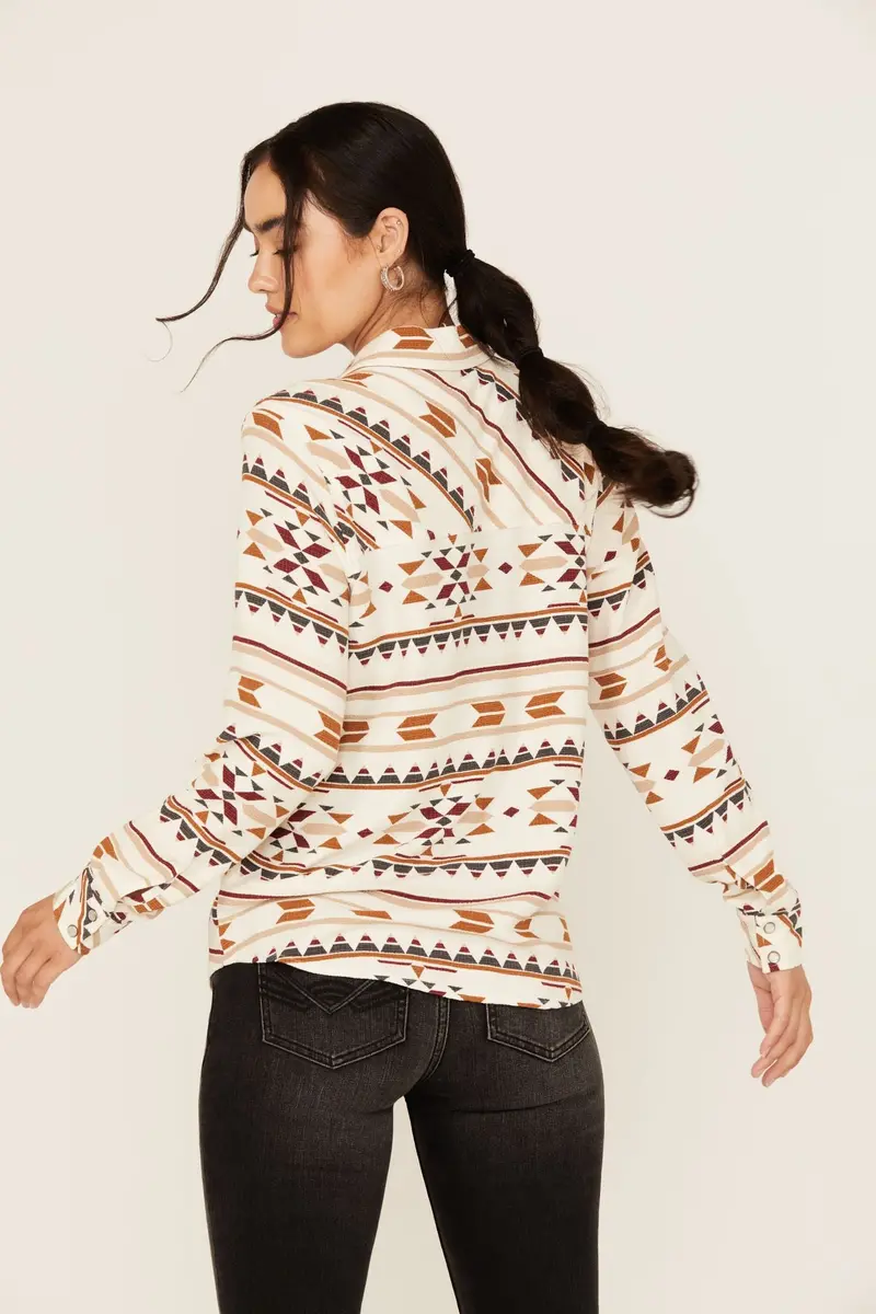 Maplegrove Featherlight Southwestern Print Long Sleeve Pearl Snap Western Shirt 3