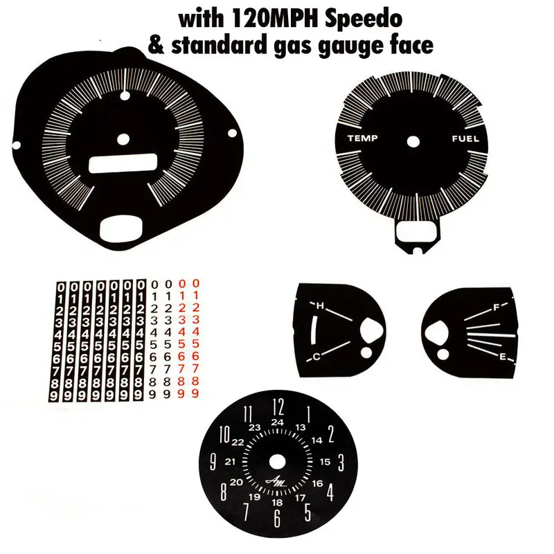 Master Dash Decal Kit, 1970 Amc Amx, Javelin W/120 Speedometer & Standard Gas Gauge Face 1