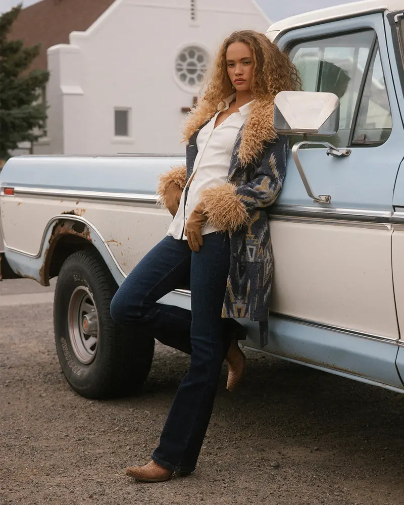 Maxey Fur Trim Long Jacket 1