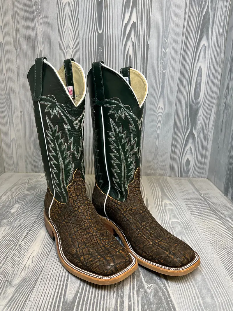 Men's Anderson Bean Antique Saddle Safari Elephant With 13" Green Velvet Kidskin Tops - Style 195 1
