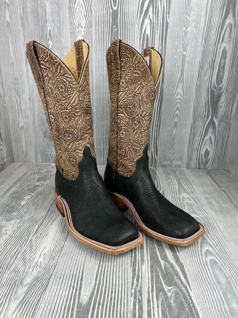Men's Anderson Bean Black Oiled Shoulder With 13" Sand Floral Suede Tops - Style 167 1