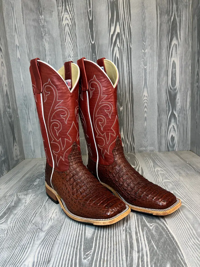 Men's Anderson Bean Rust Lux Caiman Hornback With 13" Red Fools Goat Tops - Style # 213 1