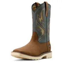 Men's Ariat Activator Alamo Brown Stone Grey Soft Toe Venttek Work Boot - 10061285 1