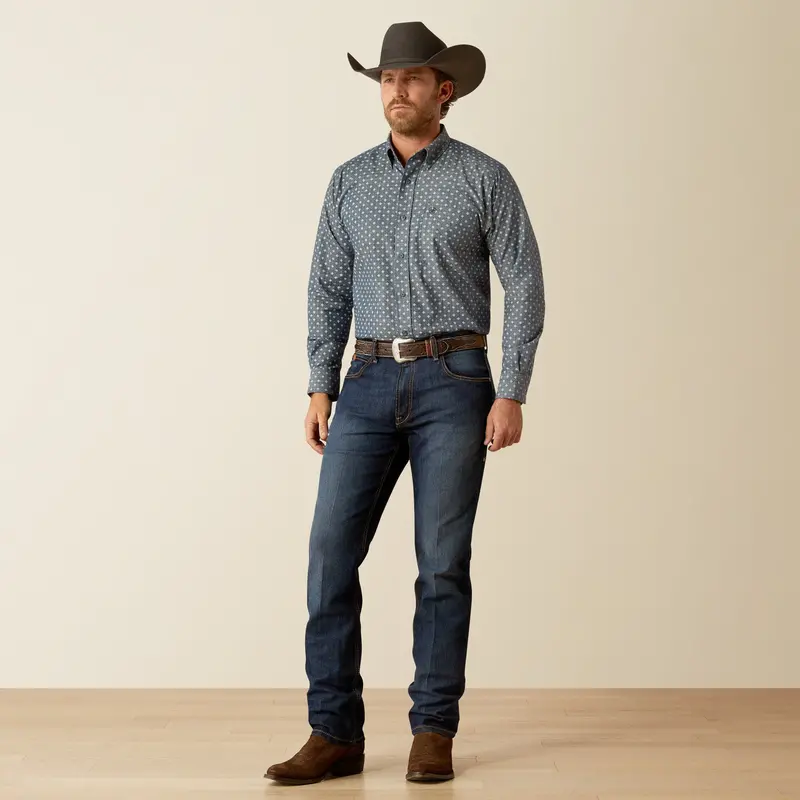 Men's Ariat Chambray Chip Classic Fit Shirt - 10054087 - Final Sale 1