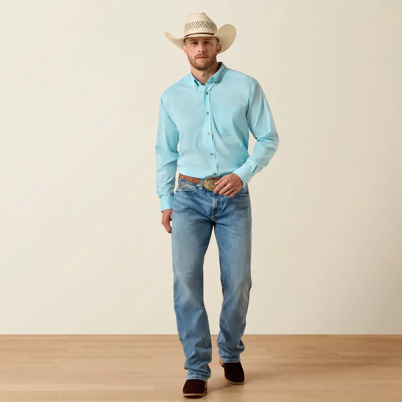 Men's Ariat Everything Crystal Blue Classic Fit Shirt - 10072735 1