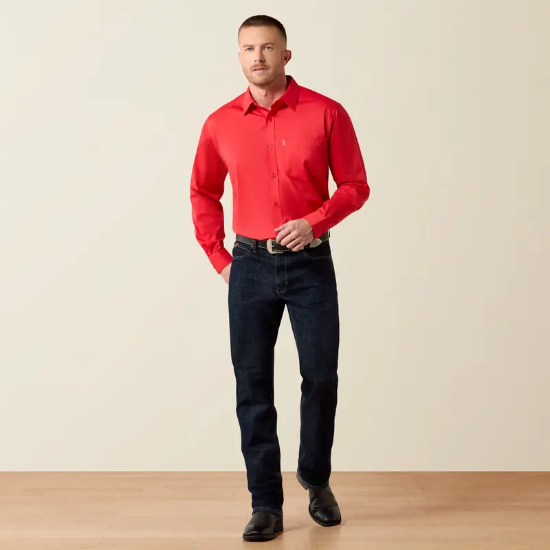Men's Ariat Everything Scarlett Red Classic Fit Shirt - 10072736 1