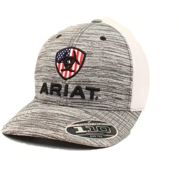 Men's Ariat Grey Flex Fit Usa Snapback Ball Cap -A300005906 1