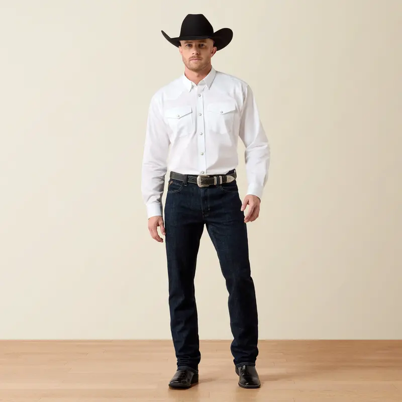 Men's Ariat Lightweight Twill Classic Fit Snap Shirt - 10071236 1