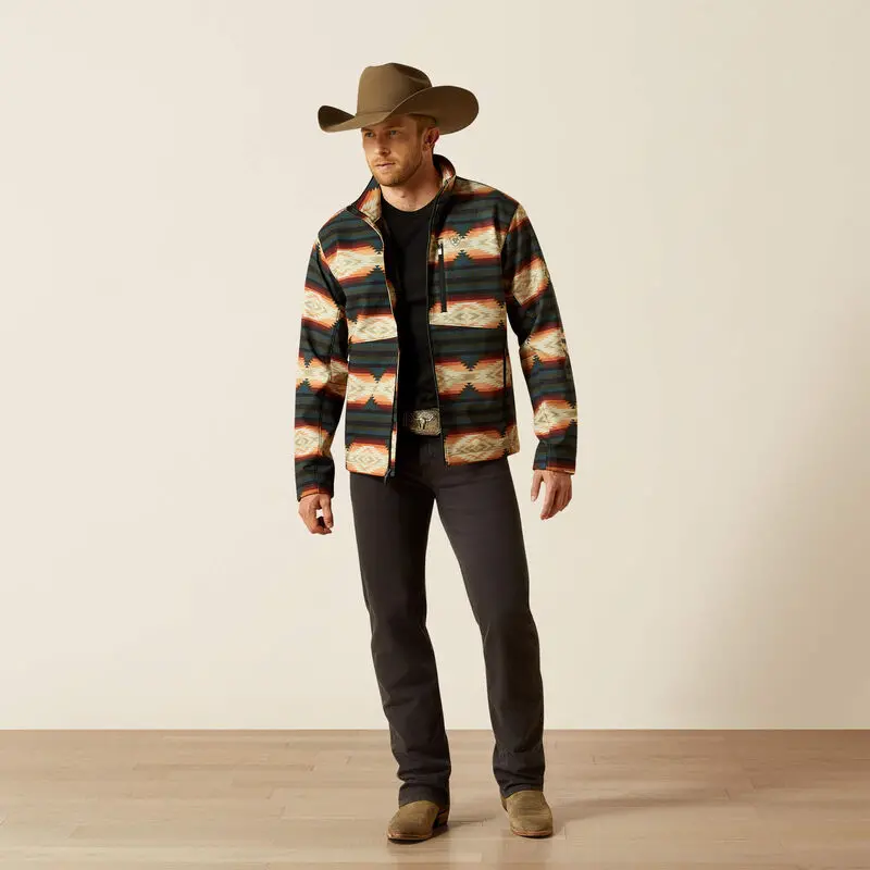 Men's Ariat Logo Softshell Red Southwest Jacket - 10062583 1