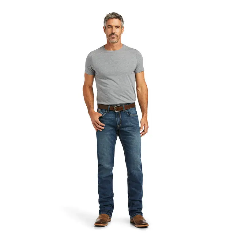 Men's Ariat M5 Straight Stretch Madera Stackable Straight Leg Jean In Heath - 10040124 1