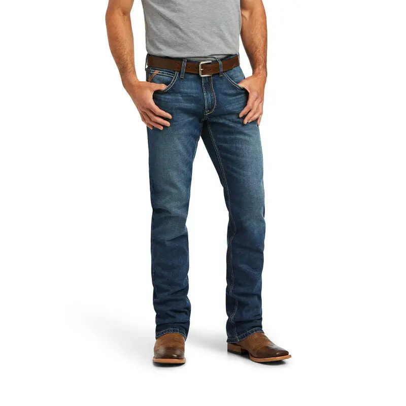Men's Ariat M5 Straight Stretch Madera Stackable Straight Leg Jean In Heath - 10040124 6