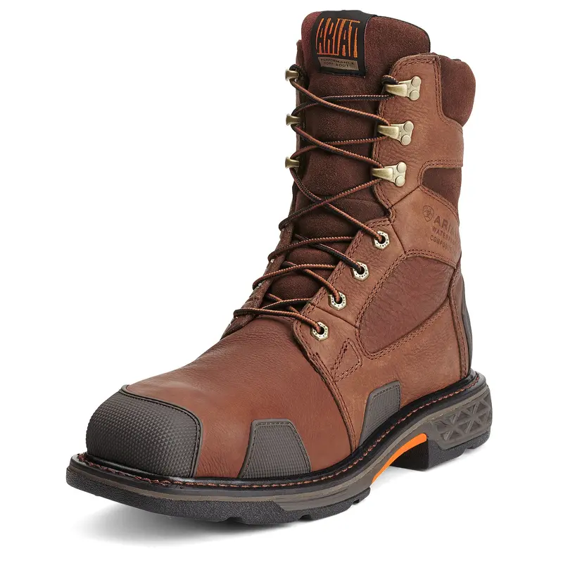 Men's Ariat Overdrive 8" Lace Up Wide Square Toe H2o Ct - 10012940 1