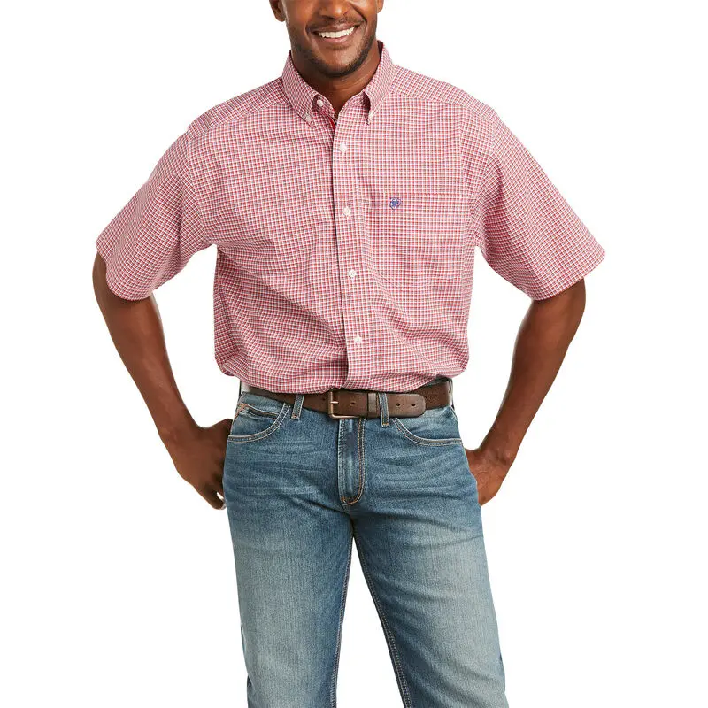 Men's Ariat Pro Series Bruno Stretch Classic Fit Shirt Red Dwarf - 10036410 1
