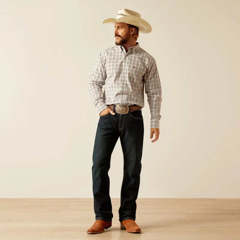 Men's Ariat Pro Series Grey Classic Fit Shirt - 10054650 1