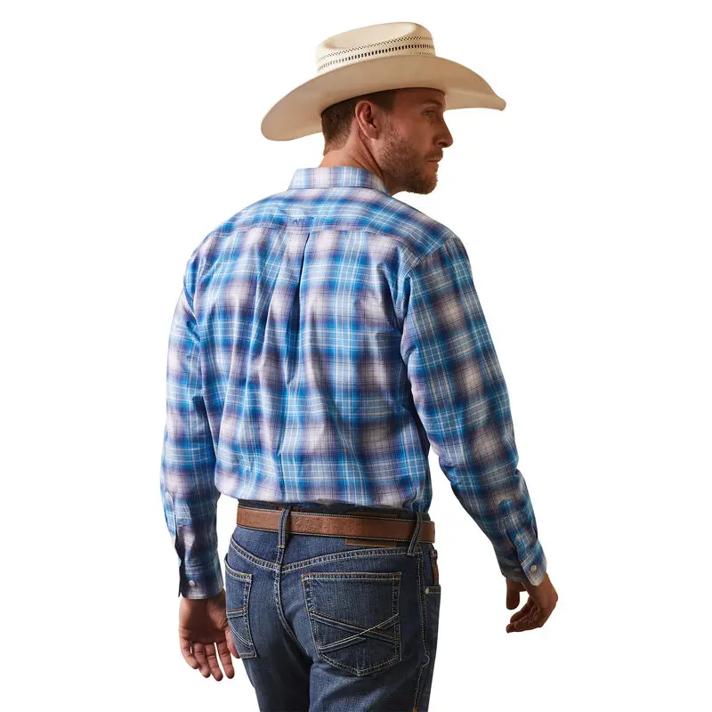 Men's Ariat Pro Series Lukas Classic Fit Shirt In Light Blue - 10043725 2