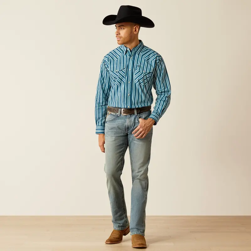 Men's Ariat Raleigh Teal Classic Fit Shirt - 10052621 - Final Sale 1