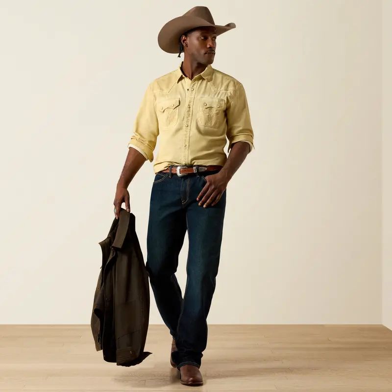 Men's Ariat Retro Hartigan Fitted Snap Shirt - 10071091 1