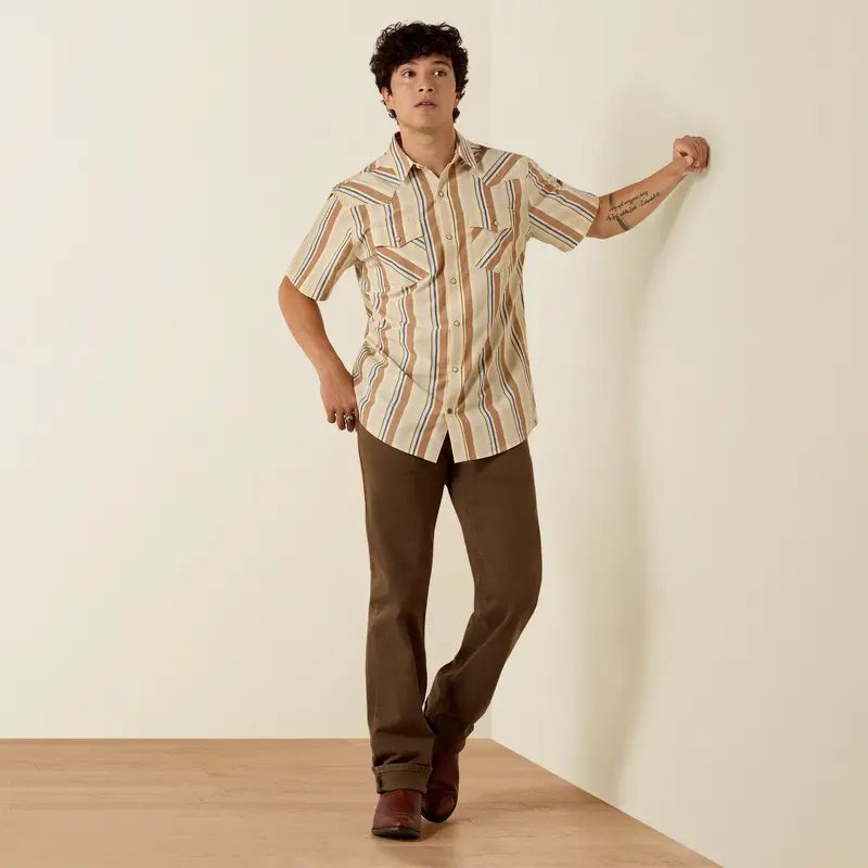 Men's Ariat Retro Hawthorne Fitted Snap Shirt - 10073572 1