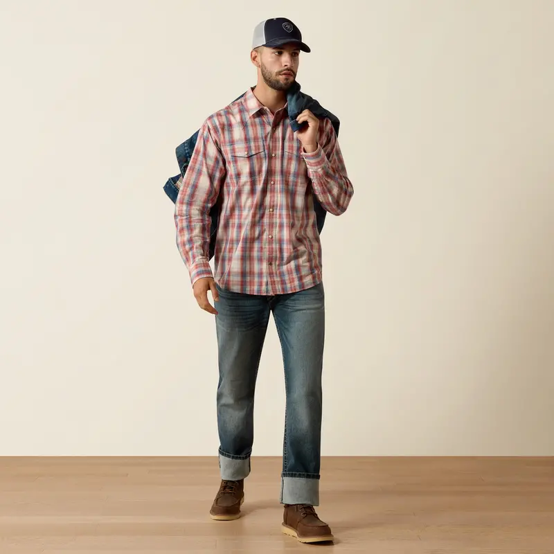 Men's Ariat Retro Hodge Fitted Snap Shirt - 10073580 1