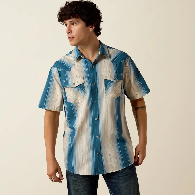 Men's Ariat Retro Hyland Fitted Snap Shirt - 10073573 1