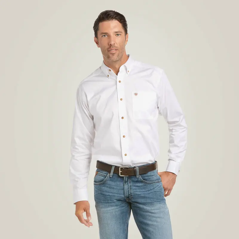 Men's Ariat Solid Twill Fitted Shirt - 10034230 1