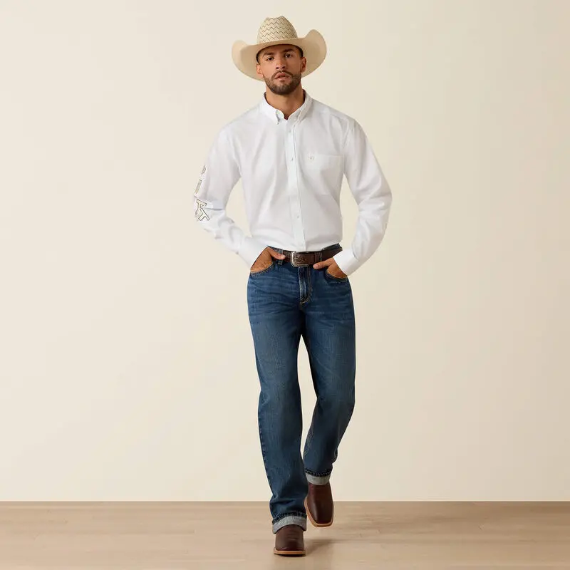 Men's Ariat Team Logo Lightweight Twill Classic Fit Shirt - 10071686 1