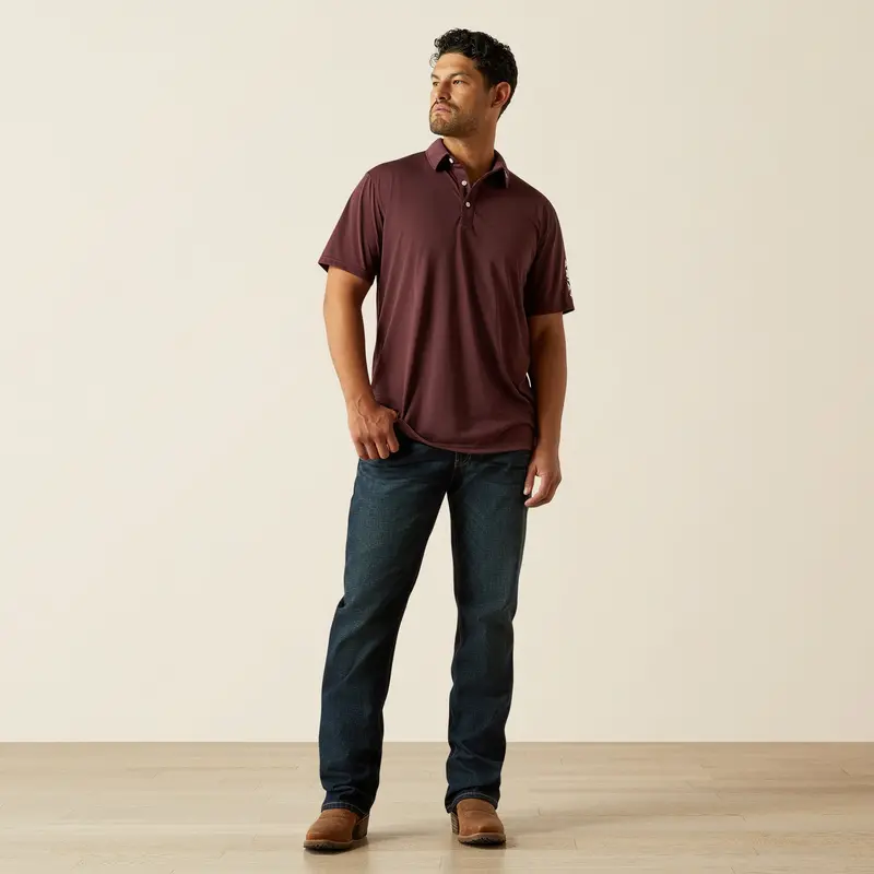 Men's Ariat Team Logo Malbec Polo - 10058736 1