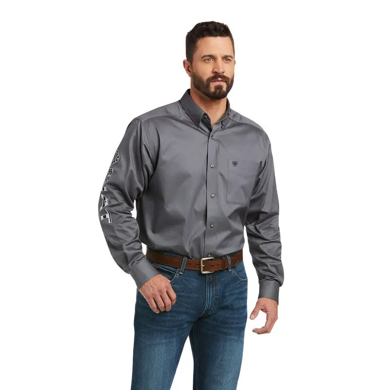 Men's Ariat Team Logo Twill Classic Fit Shirt Quiet Shade - 10037479 1
