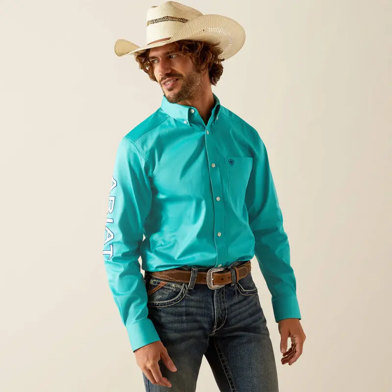 Men's Ariat Team Logo Twill Fitted Shirt - 10055407 - Final Sale 1
