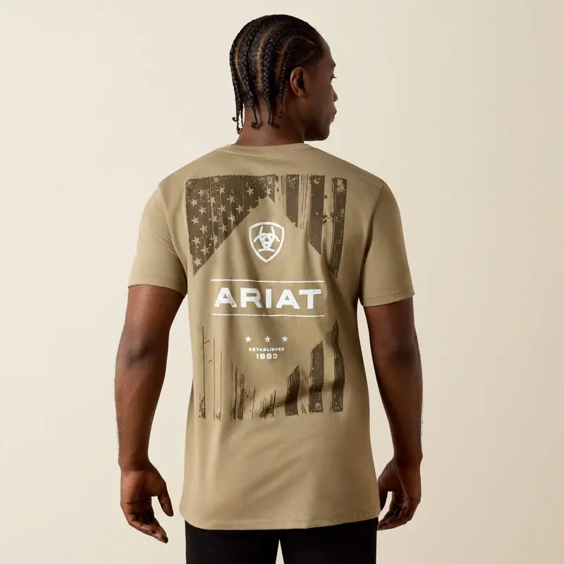 Men's Ariat Wooden Diamond Flag V2 Buckle Classic Fit T-Shirt - 10070421 1