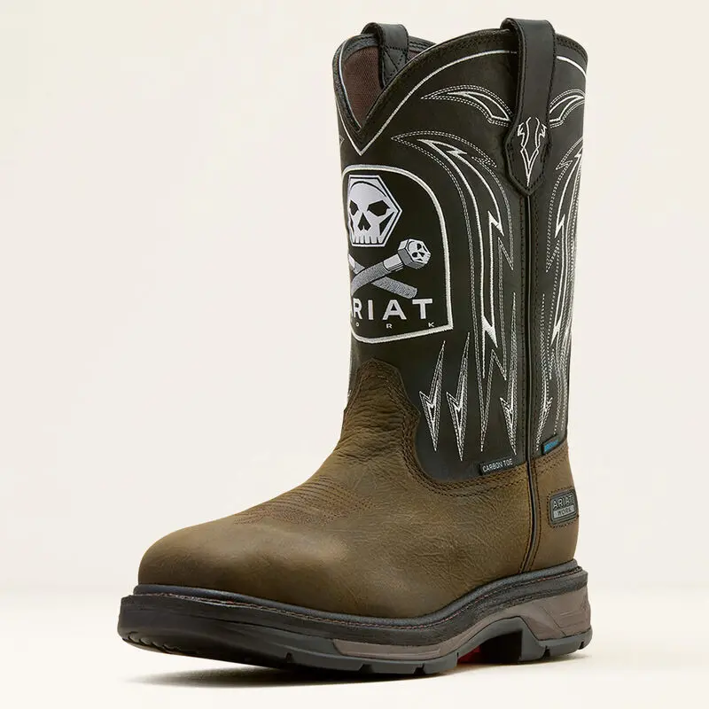 Men's Ariat Workhog Xt Skull Waterproof Wide Square Toe Carbon Toe Work Boot - 10074207 1