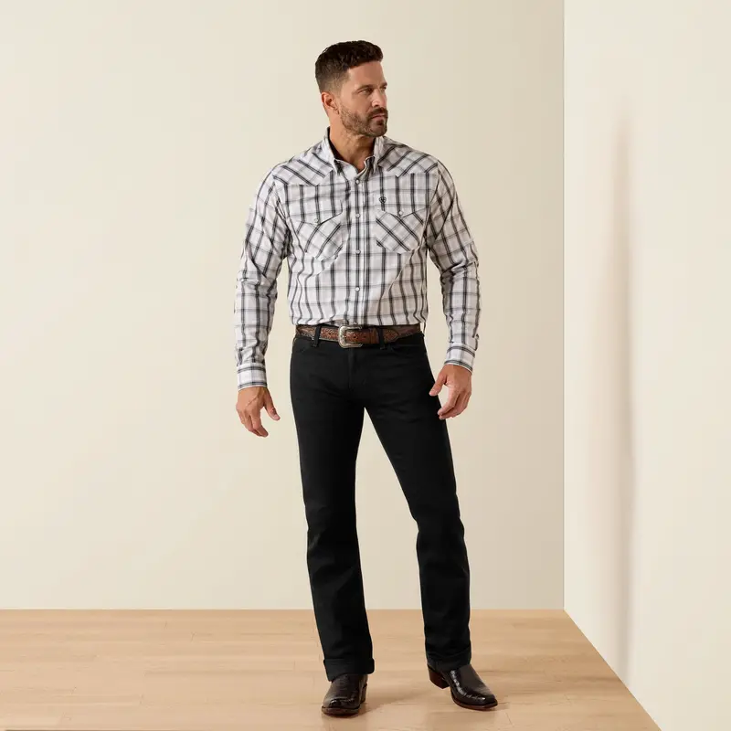 Men's Ariat Wrinkle Free Ari Fitted Snap Shirt - 10071024 1