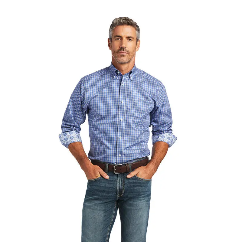 Men's Ariat Wrinkle Free Ezrah Fitted Long Sleeve Shirt - 10040723 - Final Sale 1